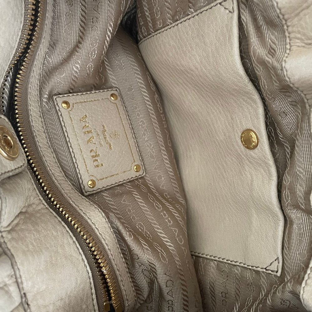 PRADA Shoulder Bag Leather Beige Auth - Picture 8 of 16